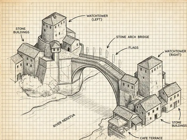 MAI-Image-2.7 edit result: landmark to isometric sketch
